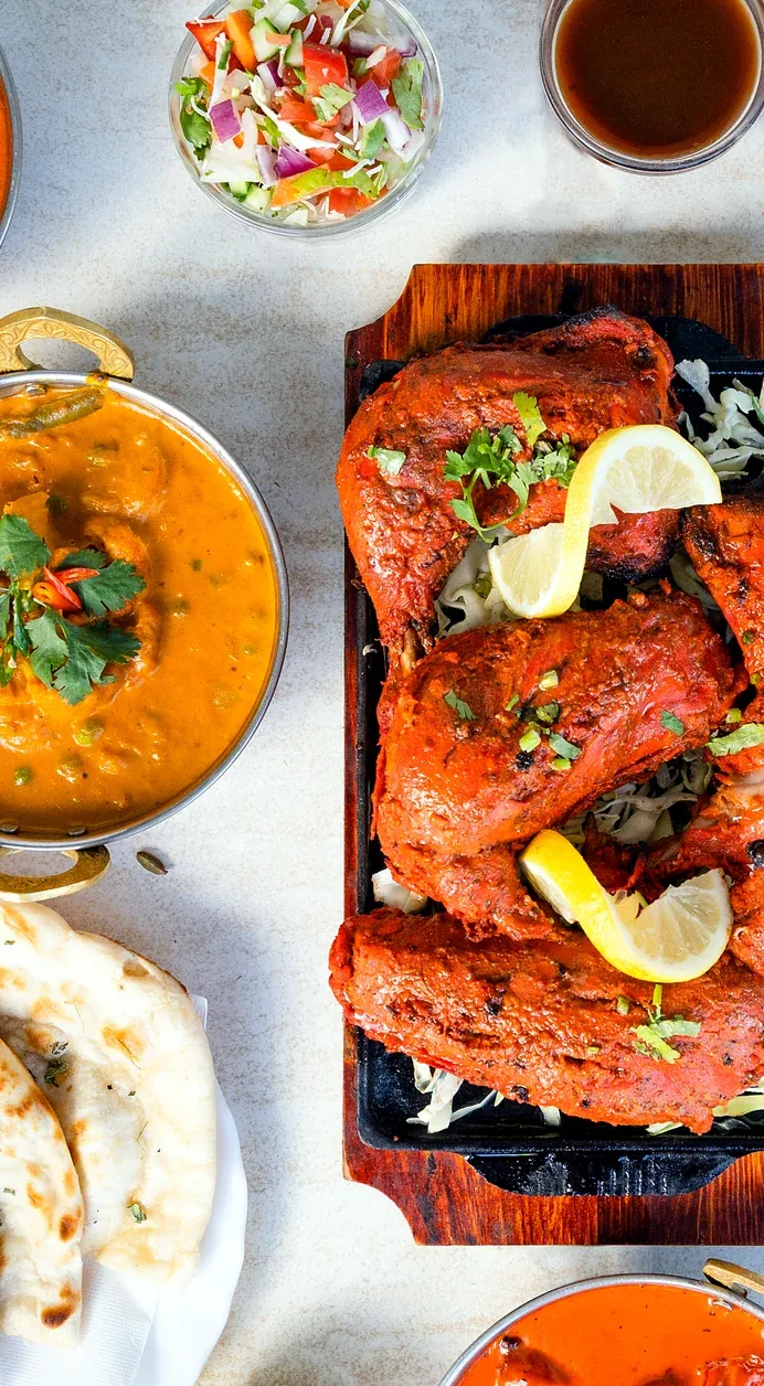 Tandoori chicken, curries and naan from Madras Curry